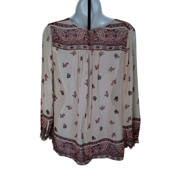 JOIE Sheer Silk Paisley LS Tunic Top, Size XS - Picture 3 of 8